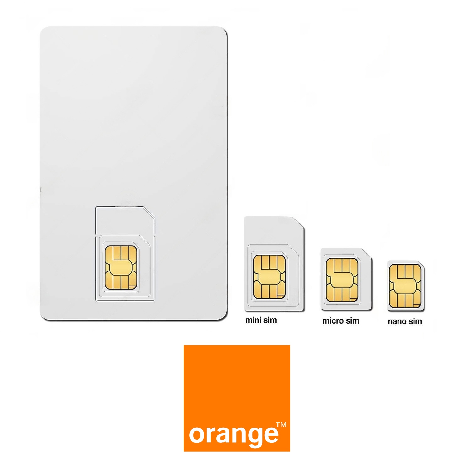 Carte SIM réseau Orange - Triple découpe Marque blanche - Achat Cloud